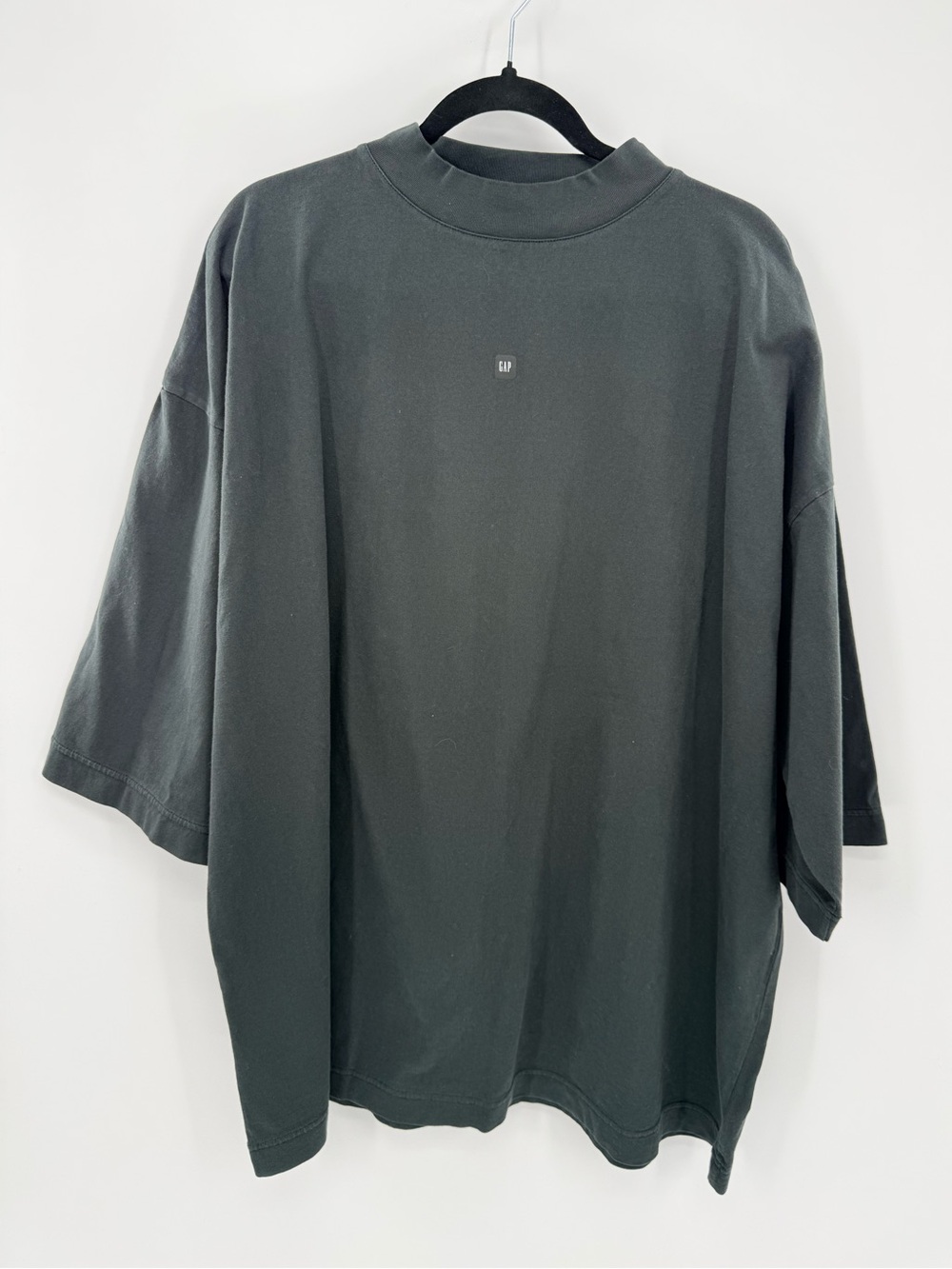 YEEZY GAP Tee Size Small Black Oversized Mock Neck Boxy Streetwear Kanye